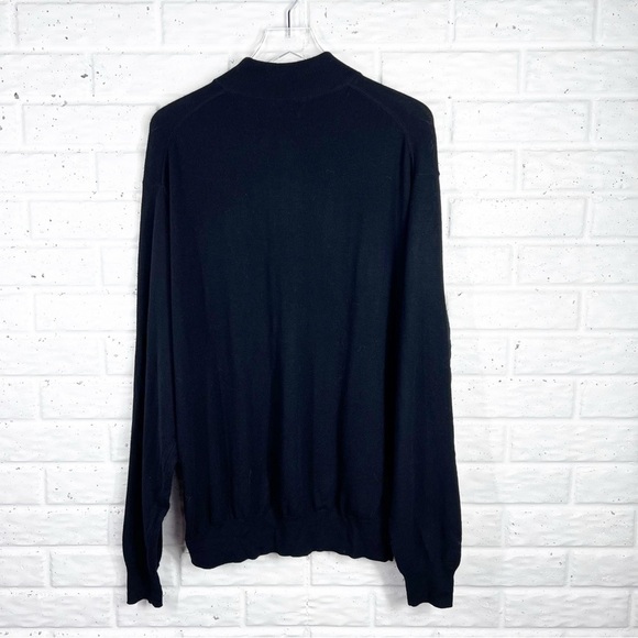 PETER MILLAR Black 100% Merino wool 1/4 zip Sweater | Nebraska Cornhuskers - Picture 6 of 7
